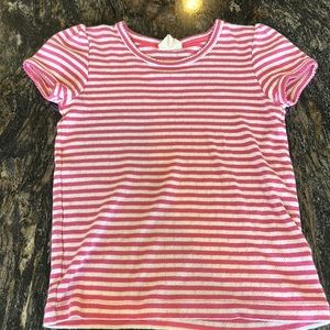 Mini Boden pink and white striped tee